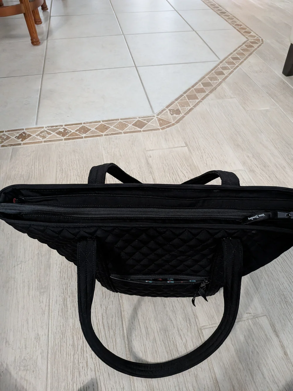 Vera Bradley Black Quilted Tote Bag